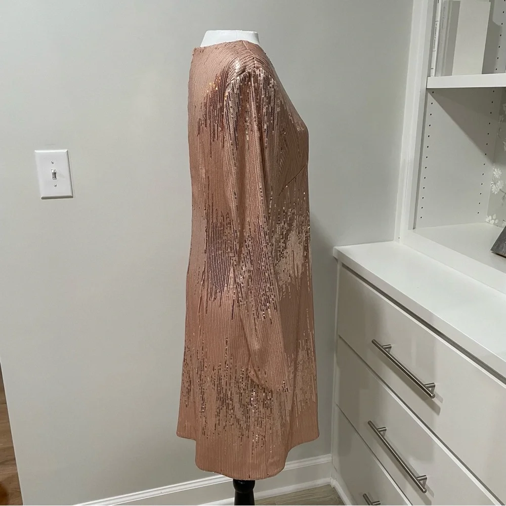 NWT Blush Pink Vince Camuto Sequin Dress Holiday Party Formal New Years Eve - Picture 7 of 14